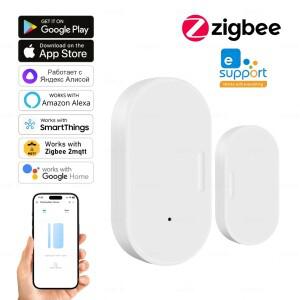 Ewelink Zigbee 문 센서 무선 자기 창 열기 닫기 경보 감지기는 Zigbee2MQTT 작동 Alexa Google Need Gatew