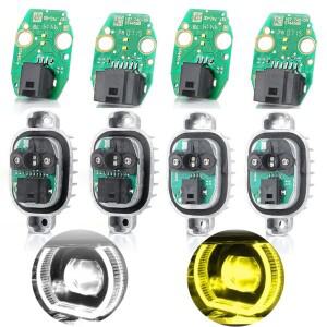 4pcs 흰색 노란색 헤드 라이트 천사 눈 LED 보드 모듈 BMW 호환 호환 1 시리즈 F20 F21 LCI 주간 러닝 DRL