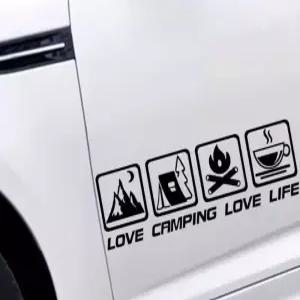 LOVE CAMPING LOVE LIFE 캠핑용 차량 스티커