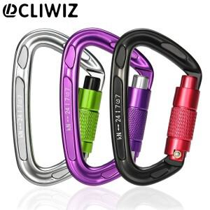 CLIWIZ 브랜드 24KN 야외 전문 카라비너 7075 항공 알루미늄 자동 잠금 장치(인증서 CE/UIAA 포함)