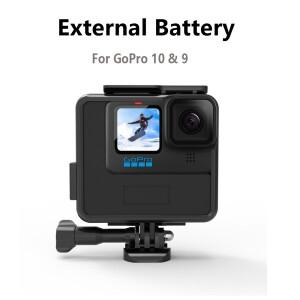 GoPro Hero 10 9용 4800mAh 외장 배터리/BacPac 배터리 + 보호 테두리 프레임 블랙 카메라 액세서리