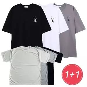 [1+1]남성 국산 라운드 반팔티 여름 면티 티셔츠 2종세트 무료배송