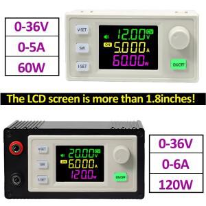 60W/120W CNC DC 벅 부스트 컨버터 컬러 스크린 가변 전압 전류 레귤레이터 정전력 스텝다운 전원 공급 장