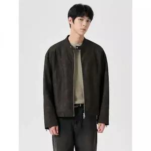 (국내매장정품) 에잇세컨즈 8SECONDS 페이크 레더 스탠 칼라 점퍼 브라운 (42493ZDY4D) 42493ZDY4D 300573
