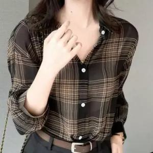 [하프클럽/셀러허브_여성트랜드패션]여성긴팔셔츠 클래식 간절기 블라우스