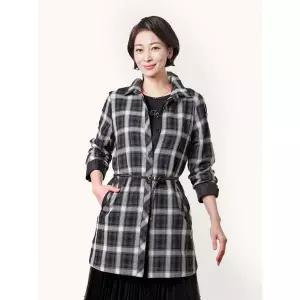 [하프클럽/마담엘레강스]체크러브 코튼 자켓 K251JK03