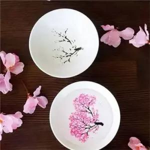 매화 홈술 벚꽃 주류 색 술잔 세라믹 술잔 변하는