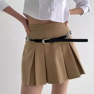 [옷자락]여자 긱시크룩 에이라인 속바지 아코디언 미니스커트