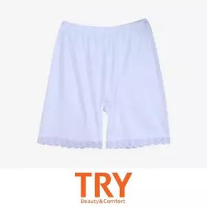 (트라이) 밑단 꽃무늬 레이스 순면 여성 3부 속바지