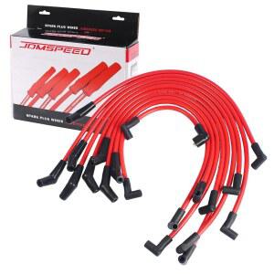 JDMSPEED 레드 10.5MM 레이싱 스파크 플러그 5.0L SB 포드 교체용 와이어 5.8L, 세트 302 SBF