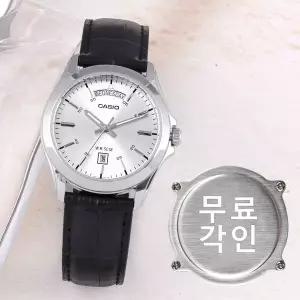 무료각인 카시오 MTP-1370L-7A 클래식 라운드 데이데이트 정장 남자 가죽 시계 e10