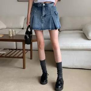 [옷자락]여자 하이틴 진 데님스커트 로우라이즈 미니스커트