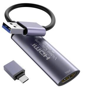 DBILIDA 비디오 캡처 카드 스트리밍 및 녹화: YUY2 1080P 60FPS USB 3.0 HDMI에서 A /USB C 닌텐도 스위치용 HDMI PS5 PS4 /PRO XBOX SERIES X /S ONE OBS 등에서 제공됩니다