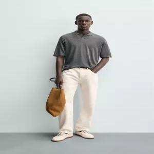 ZARA 릴렉스핏 니트 폴로셔츠 - 그레이 5755/444/812