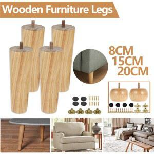 원목독서대 4Pcs 가구 다리 나무 교체 피트 15 20cm 높이 테이블 나사 패드 소파 의자 침대 캐비닛