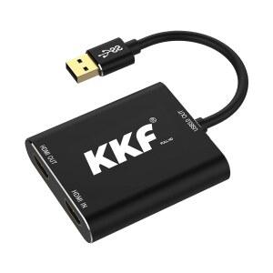 KKF 4K HDMI 캡처 카드 PS5 PS4 XBOX SERIES X/S NINTENDO SWITCH의 스트리밍 및 녹화를 위한 1080P 60FPS 비디오 HD 초저지연(USB A 3.0)을 지원하는 DSLR OBS를 통해 제공됩니다