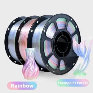 1.75mm 3D 프린터 필라멘트 PLA 크리스탈 윤광점 레인보우 프린팅 재료 1Kg 500g 250g Crystal Sparkle For