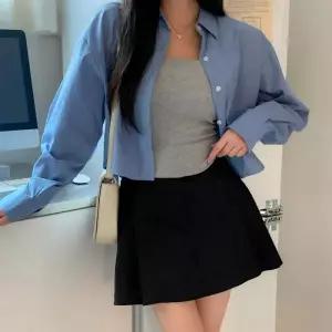 [옷자락]여자 스퀘어넥 편한 데일리 내의 클래식 골지 끈나시
