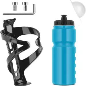 BPA 프리 800ml/28온스 자전거 병이 있는 니브 물병 케이지 블랙 글로스 스트롱 홀더 컵 로드 바이크 및