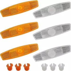 safycaby 6 PCS 자전거 반사판 산악자전거 및 로드 바퀴 장식 야간 안전 경고 흰색/노란색 각 3개