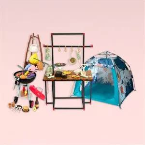 EK 캐스비플레이 캠핑놀이4종세트 1275set 캠핑놀이풀세트+바베큐그릴+캠핑모닥불놀이+어린이원터치텐트