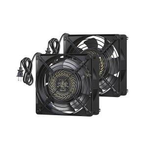 듀엔윌스 2팩 120V AC 방수 120mm 90CFM 냉각 케이스 18W 2850RPM 컴퓨터 냉장고용 DIY 배기