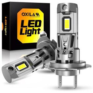 옥실람 M5S H7 LED 전구 40000LM 900% 밝기 6500K 쿨 화이트 라이트 어댑터 필요 없음 1:1 크기 플러그 앤 플레이 안개등 할로겐 교체 2팩