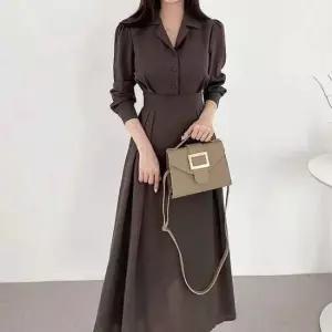 하객룩 여자 카라 롱원피스 셔츠 A라인 페미닌 3color