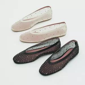 코모레비 뮤지엄 정상가 109,000원 KM368 핸드메이드 시그니처 비즈 씨스루 플랫 슈즈 l 3Colors 982562