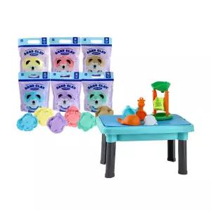 EK 캐스B 아트스쿨 실크타래샌드6색+샌드테이블 1135set 실크타래샌드 6색+샌드테이블
