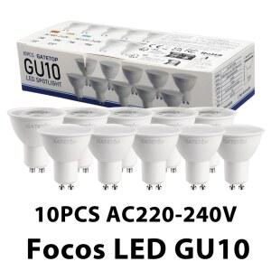 조명용품 10 팩 FOCOS GU10 SPOTLIGHTLAMPARA 전구 220V LLED 9W 가정용 6000K 화이트 건물에 상업용 3000K