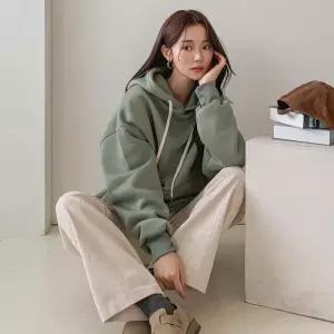 [옷자락]여자 큰사이즈 캥거루포켓 기모후드티 FW 티셔츠