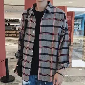 이지하우스 남성 패턴 INSUM33N 데일리 오버핏 긴팔 셔츠 체크 861676