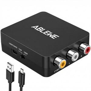 ABLEWE RCA에서 HDMI로 AV에서 HDMI로 변환기 1080P 미니 RCA 복합 CVBS 비디오 오디오 변환기 어댑터 TV / PC PS3 STB XBOX VHS /VCR 블루레이 DVD 플레이어 지원