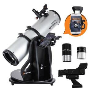 Celestron StarSense Explorer 150AZ 지원 망원경 스마트폰 도크 스타센스 앱이 있는 150mm 탁상용 돕소니언 아이폰 안드로이드 호환 초보자가 사용하기 쉬움