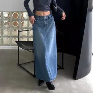 [옷자락]여자 어텀 롱 패션 진 일자 데님스커트 FW 스커트