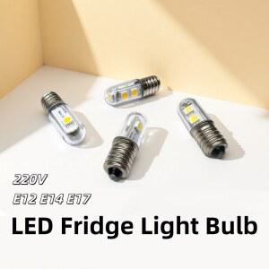 촛대전구 E12 E14 E17 LED 냉장고 할로겐 램프 조명 콘 샹들리에 백색 전구 220V