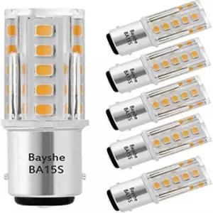 12V BA15S S8 SC 베이오넷 싱글 컨택트 베이스 1156 1141 3W LED 전구 2700K 웜 화이트 AC/DC 12볼트 조경