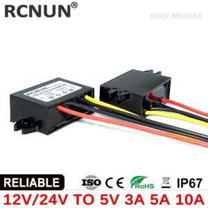 RCNUN-12 V 24V 5 3A 5A 10A 스텝다운 DC 컨버터 레귤레이터 50W 12 볼트 벅 LED 전원 공급 장치 자동차용