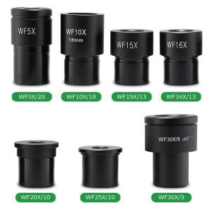 생물 현미경 접안 렌즈 2개 WF5X 10X 15X 16X 20X 25X 30X 광각 장착 크기 23.2mm