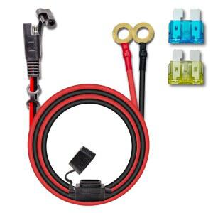 10AWG 2FT 충전 케이블 SAE-O 링 터미널 퀵 분리 하네스 자동차 오토바이 태양광 패널용 15 및 20A 퓨즈가 있는 2핀 SAE 커넥터 연장 케이블 코드