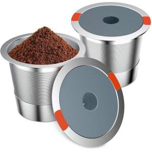 KEURIG 1.0 및 2.0 브루어용 재사용 BPA - (2팩) 스테인리스 K-컵 스틸 필터 포드 커피 가능한 프리