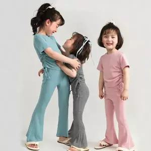 [조이멀티] 셔링플리츠 여아 크롭 부츠컷 상하복세트 206182
