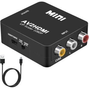 DIGITCONVERT RCA에서 HDMI 변환기 AV에서 어댑터 1080P 미니 RCA 복합 CVBS 오디오 비디오 변환기는 PC / 노트북 XBOX PS4 TV STB VHS /VCR BLUE-RAY와 호환됩니다
