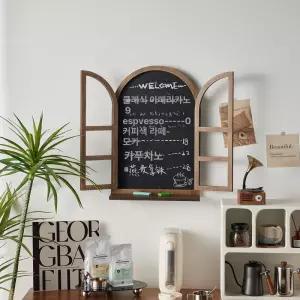 우드 창문 프레임 인테리어 꾸밈 포스터 카페 거실 열리는 아치 테이크아웃