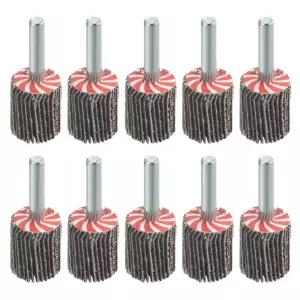 10PCS 3/4 ×1 장착 플랩 휠 1/4 맨드릴 80 그릿 샌딩 포함