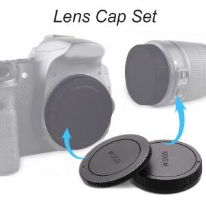 호환 카메라 바디 커버 + 후면 렌즈 캡 방진 보호 플라스틱 블랙 캐논 EOS M M100 EF-M 마운트용