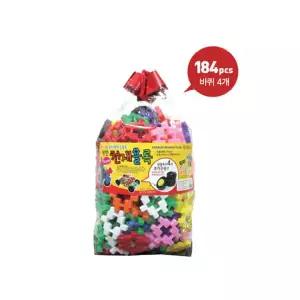 EK 국민교육 비닐 뉴꼬마 천재블록 184pcs+바퀴4개/ 어린이집 블록/ 놀이블럭/ 유치원전용블록/ 유아교육/