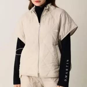 [옷자락]여자 FW 드로우코드 퀼팅 집업 아웃도어 넥 점퍼