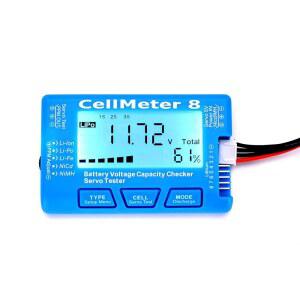 LIPO LIFE LI-ION NIMH NICD용 FPVDRON RC 셀미터 8 디지털 배터리 용량 검사기 전압 LCD 백라이트